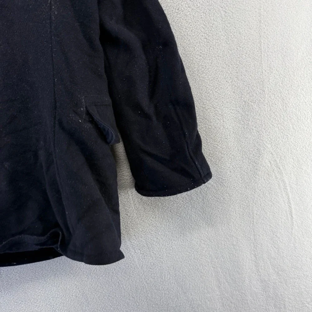 Polo Ralph Lauren Pea Coat Mens Medium Blue Double Breasted Wool Blend Nautical